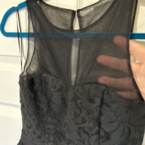 LuLus Prom Dress XXS I’m Flattered Black Embroider Maxi Pleated Skirt Sheer Top‎ - Picture 6 of 11